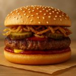 Burger Oignons Frits et Cornichons