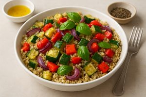 Salade de quinoa aux légumes rôtis